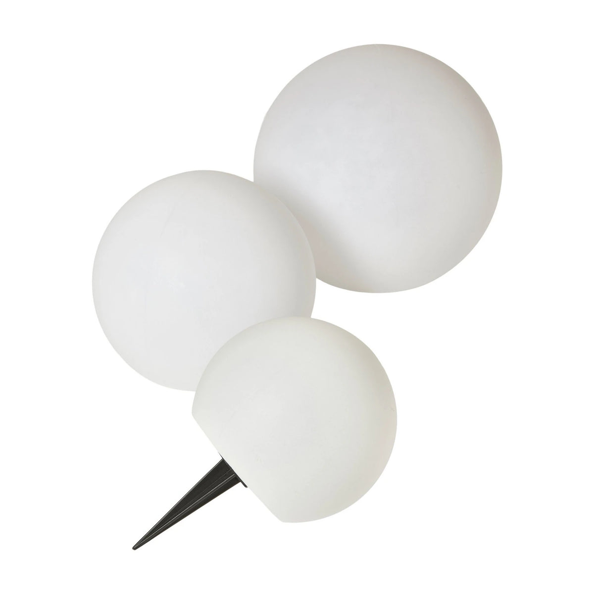 Solar Light Balls with Stakes, Set of 3 - White