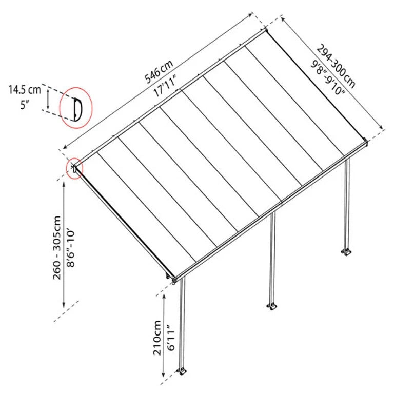 Feria Patio Cover 16.1 m² – White