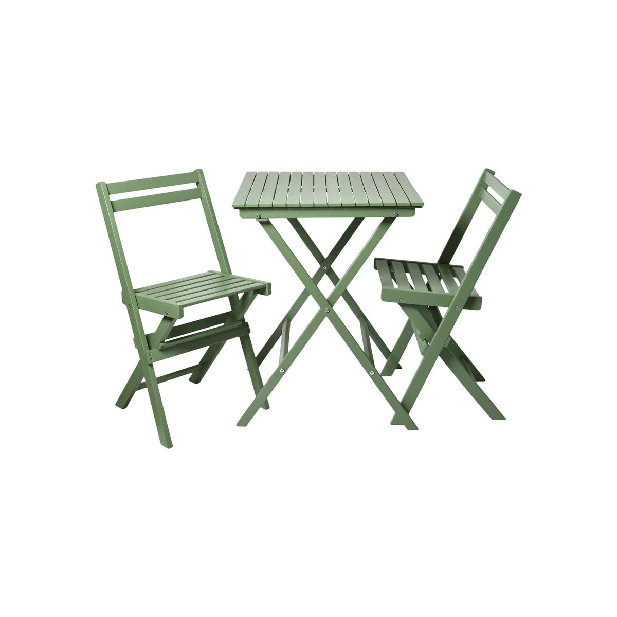 Tokyo Bistro Set, Folding Table and 2 Chairs - Dusty Green