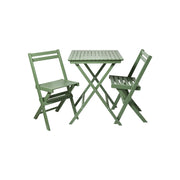 Tokyo Bistro Set, Folding Table and 2 Chairs - Dusty Green