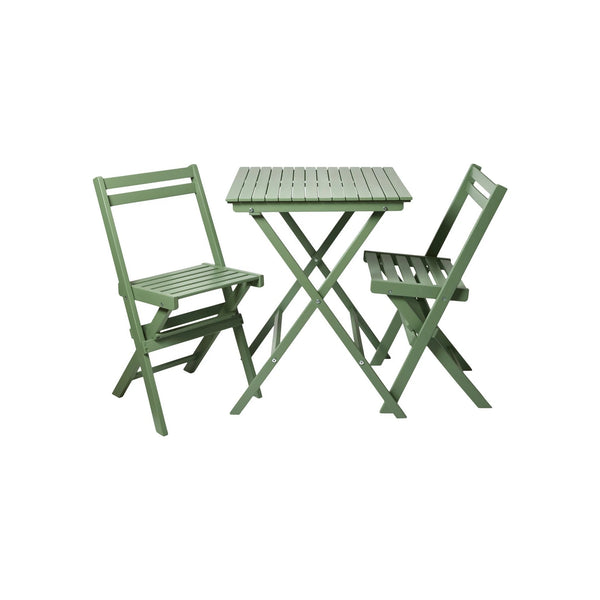 Tokyo Bistro Set, Folding Table and 2 Chairs - Dusty Green