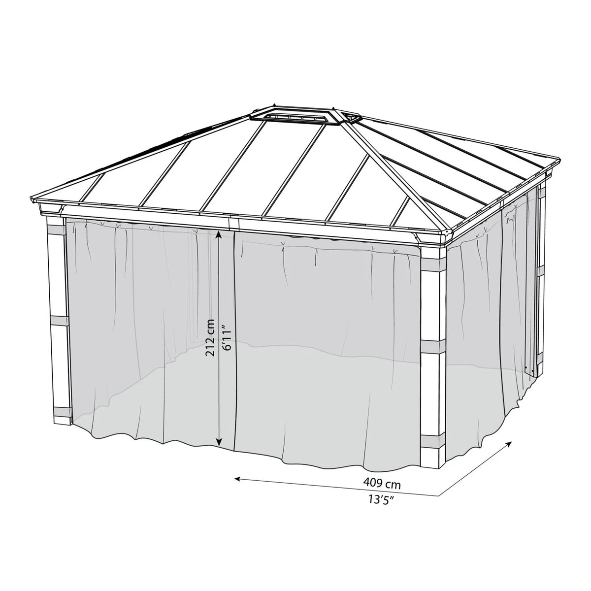Dallas 14 x 16 ft. Gazebo Netting Set