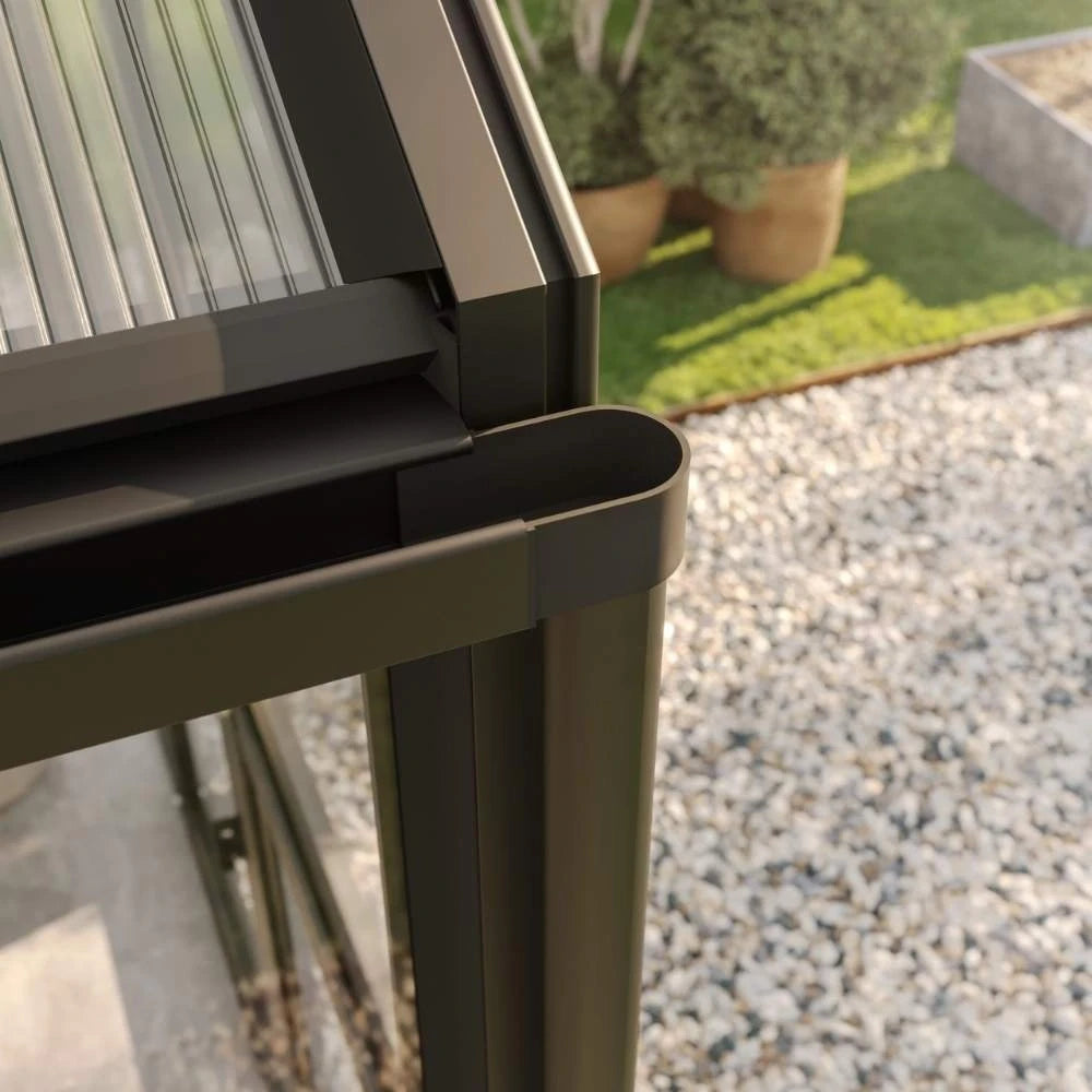 Greenhouse Galant II, 4 mm glass + polycarbonate, anthracite-grey