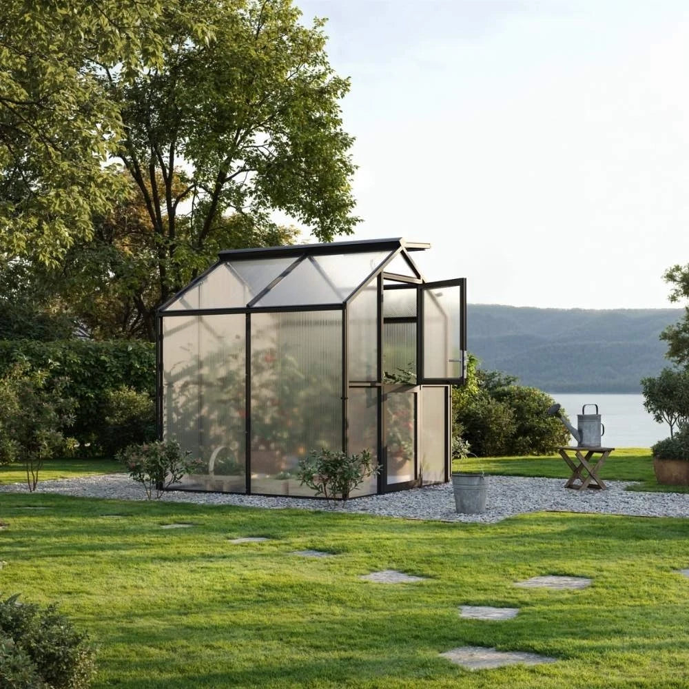Greenhouse Galant II, only polycarbonate, anthracite-grey