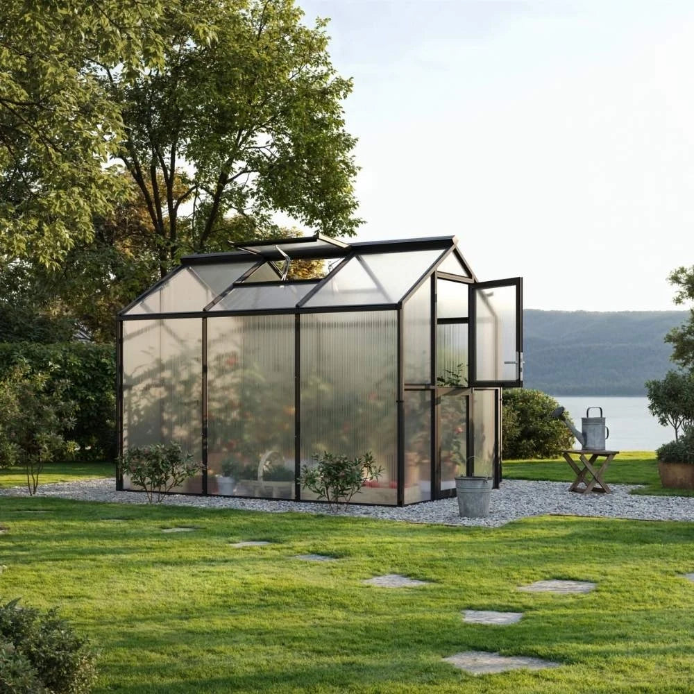 Greenhouse Galant III, only polycarbonate, anthracite-grey