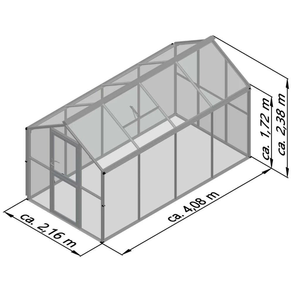 Greenhouse Galant IV, only polycarbonate, fir green