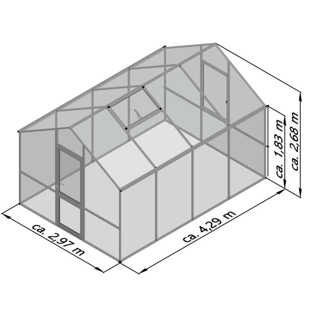 Greenhouse Lilie IV, anthracite-grey