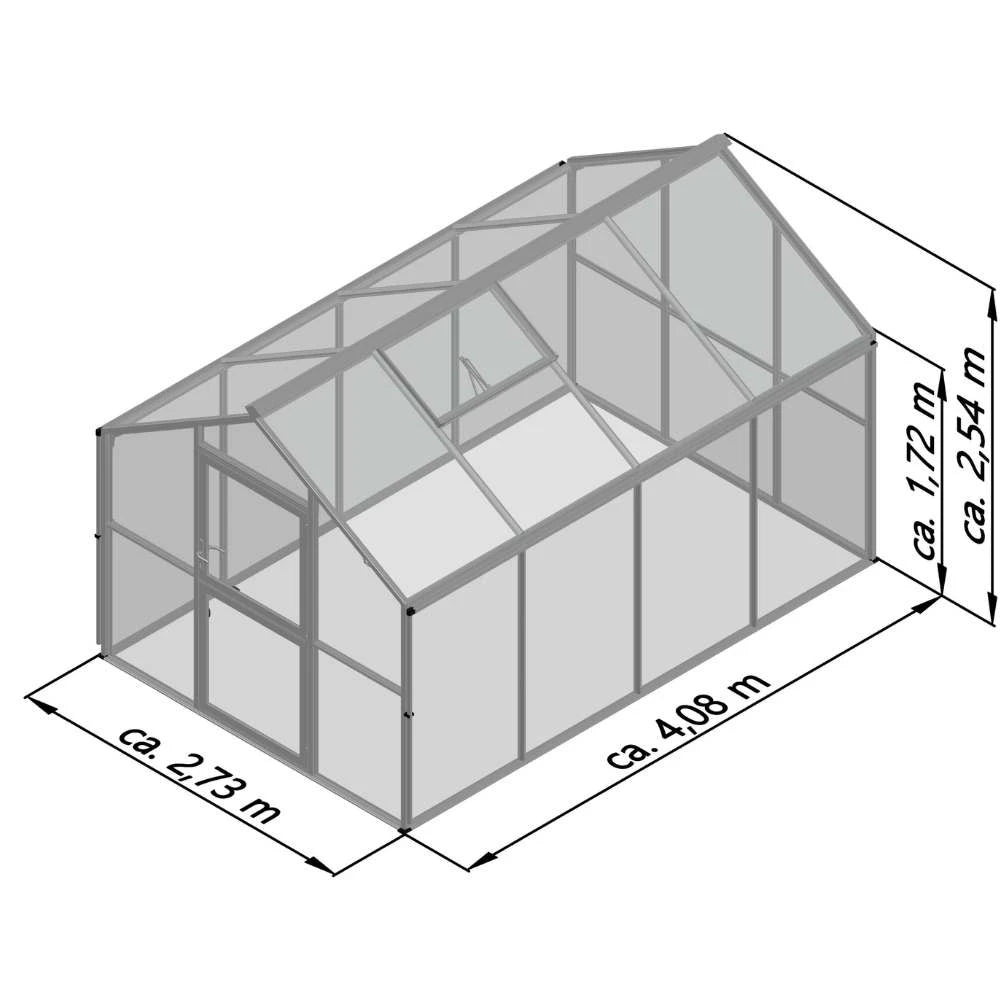 Greenhouse Novum IV, only polycarbonate, anthracite-grey