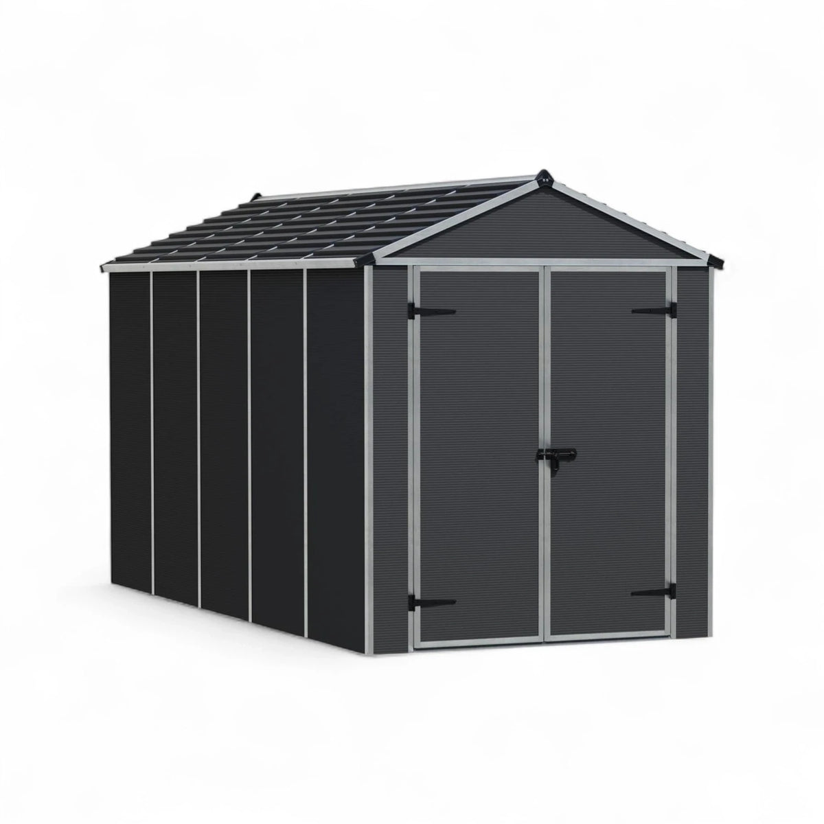 Rubicon 6 ft. x 12 ft. Shed With Floor - Dark Grey Panels