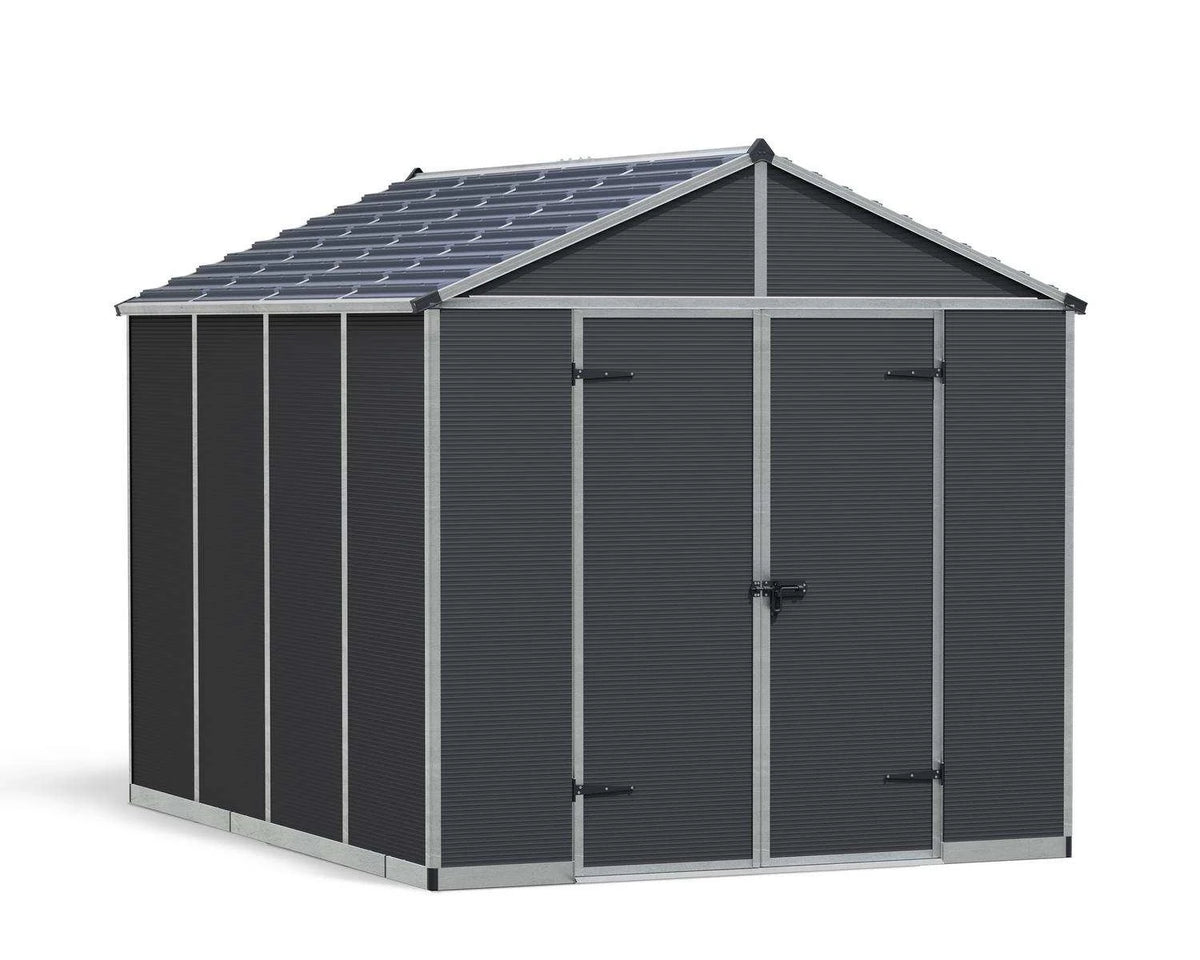 Rubicon 8 ft. x 10 ft. Shed With Floor - Dark Grey Panels